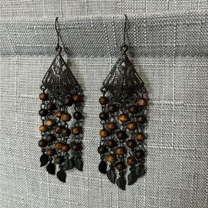 🌷Sale🌷Women’s Wood Beaded Chandelier Boho Dangle Earrings